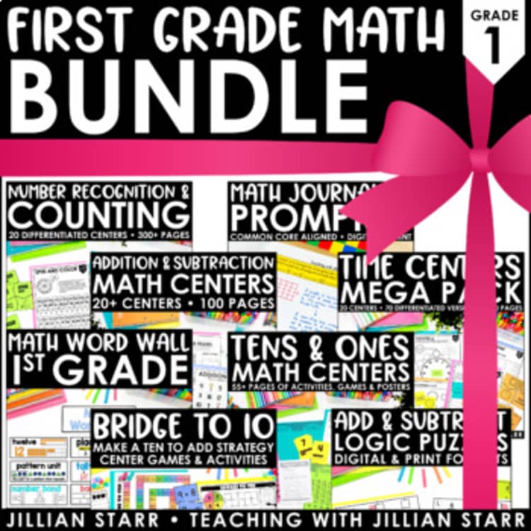 First Grade Math Centers Bundle